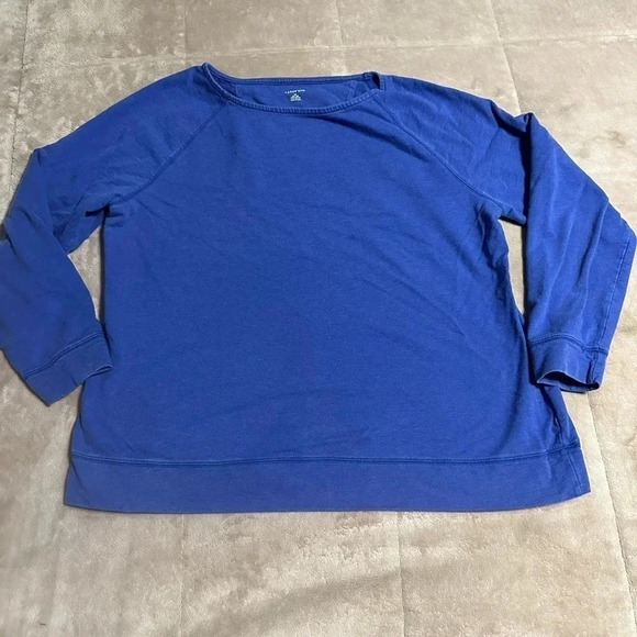 Lands' End Pullover Sweatshirt Women’s Size 1X 16/18 Crewneck Purple Blue - Picture 1 of 5